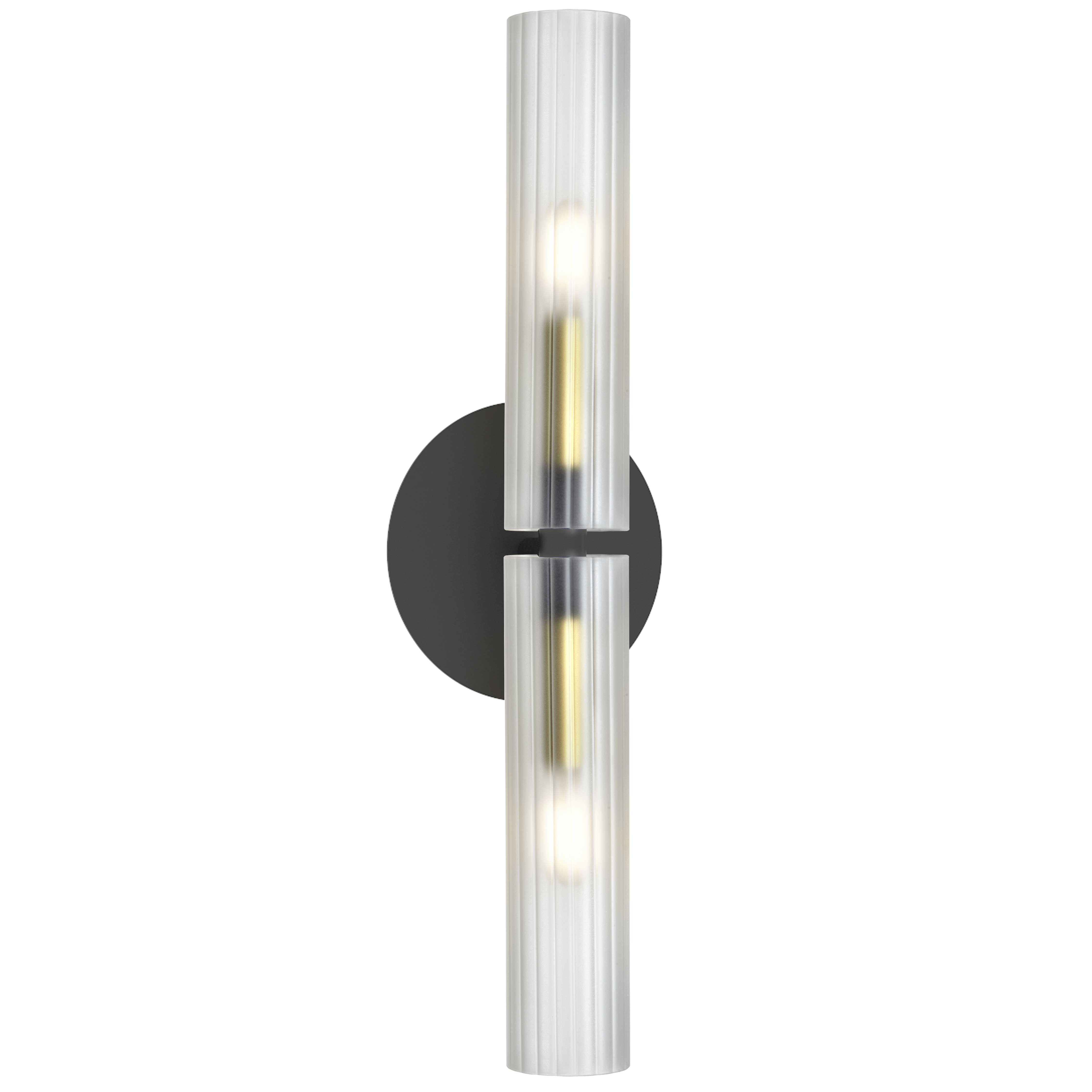 2LT Incandescent Wall Sconce, MB & AGB w/ FR Glass