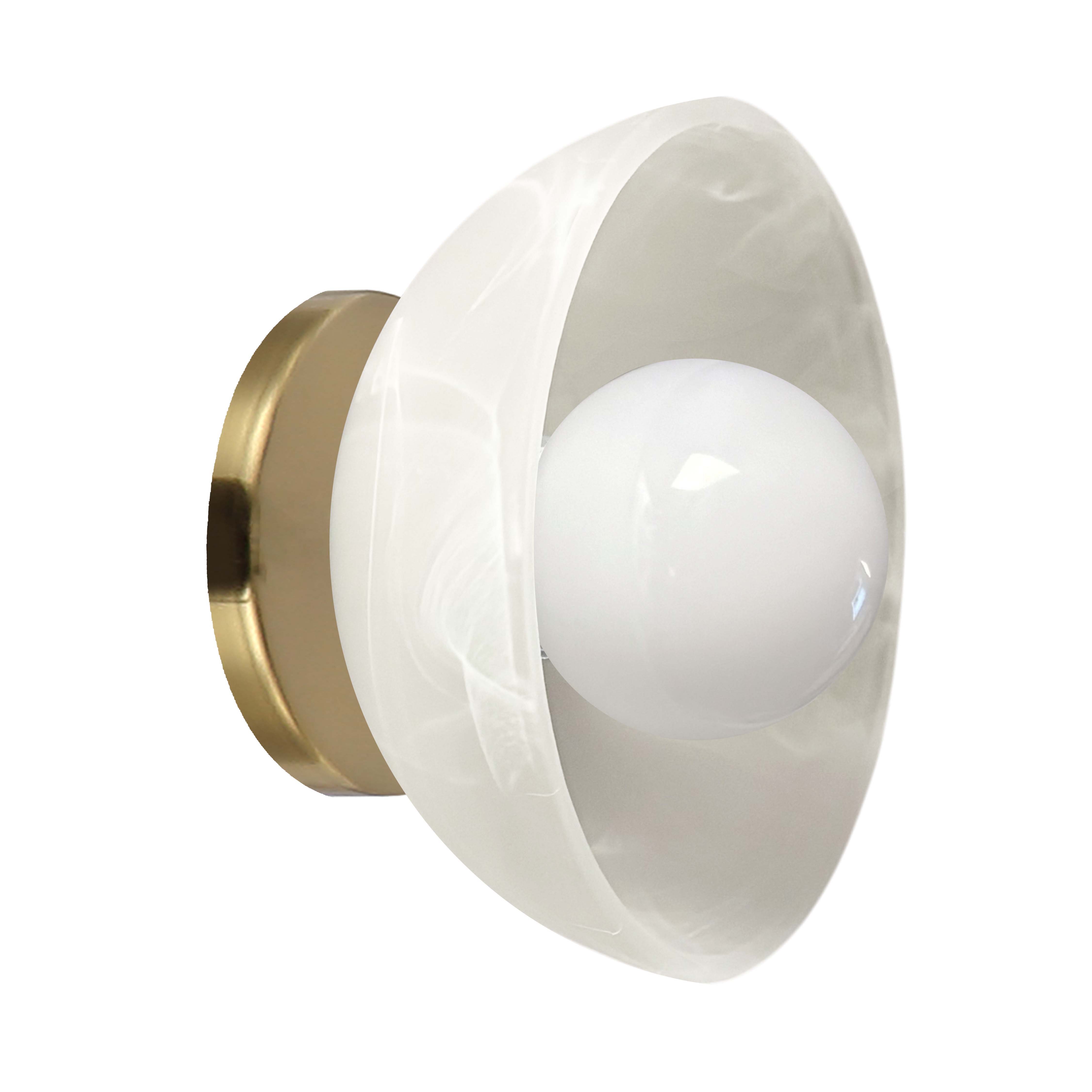 1LT Wall Sconce, AGB w/ ALB glass