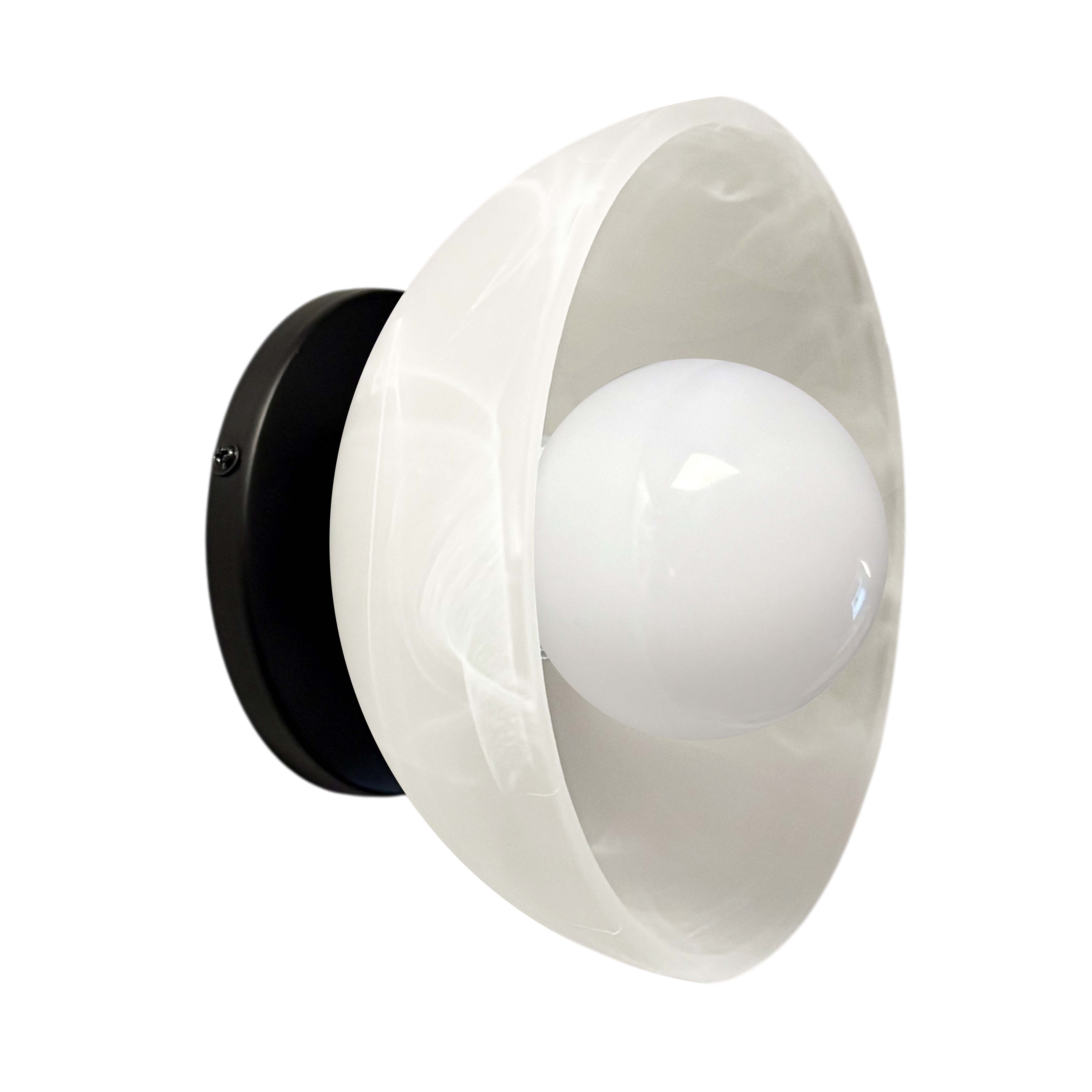 1LT Wall Sconce, MB w/ ALB glass